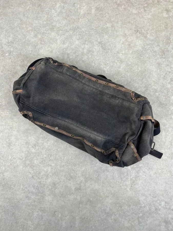 Diesel Grey & Brown Studded Cotton Army Shoulder Bag zhxWJxi 8
