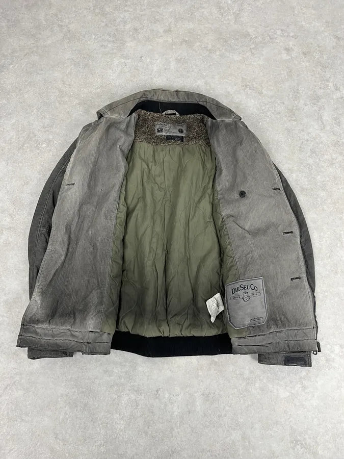 2000s Diesel Grey Asymmetrical Caban Jacket NzKNbKG 9