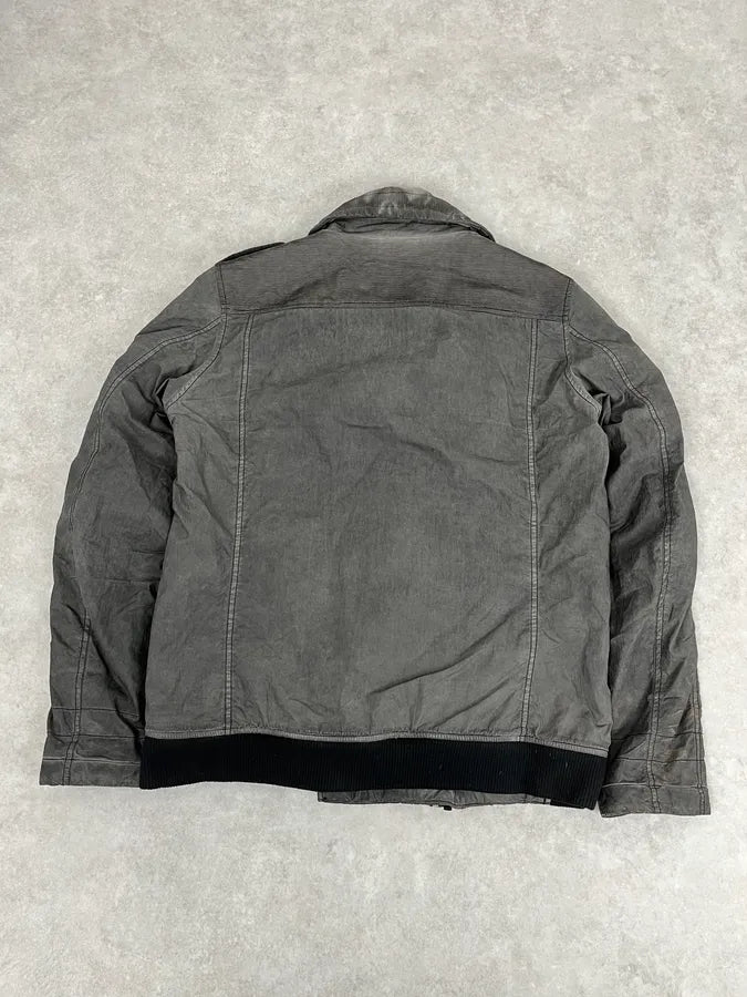 2000s Diesel Grey Asymmetrical Caban Jacket NzKNbKG 4