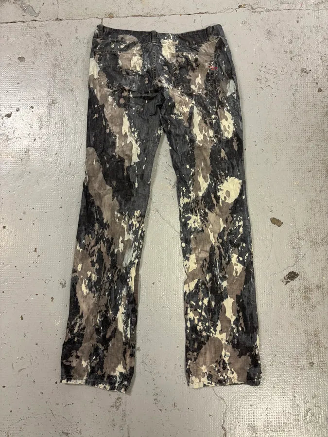 2000s Diesel Grey Denim Tie-Dye Jeans dmgWtPS 4