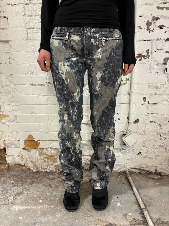 2000s Diesel Grey Denim Tie-Dye Jeans dmgWtPS 0