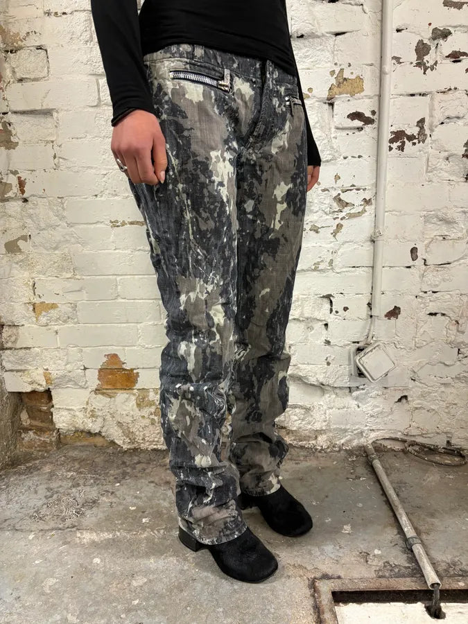 2000s Diesel Grey Denim Tie-Dye Jeans dmgWtPS 1