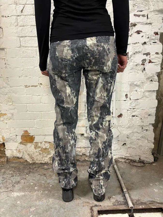 2000s Diesel Grey Denim Tie-Dye Jeans dmgWtPS 2