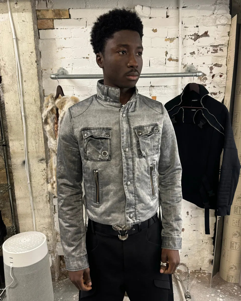 2000s Diesel Grey Faded Jacket HDuABOe 0