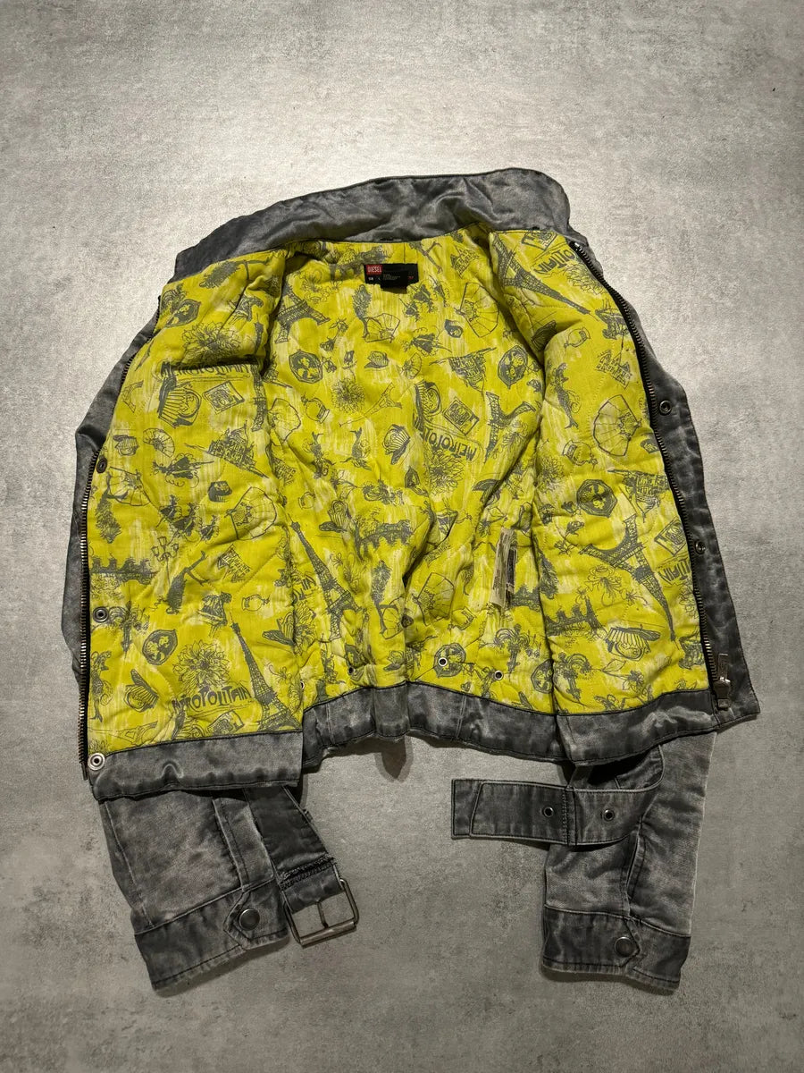 2000s Diesel Grey Faded Jacket HDuABOe 7