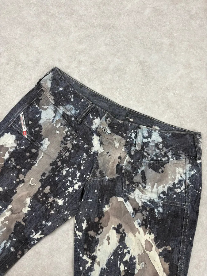 2000s Diesel Grey Painted Splash Abstract Pants sACFpMW 5