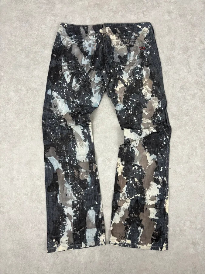 2000s Diesel Grey Painted Splash Abstract Pants sACFpMW 6