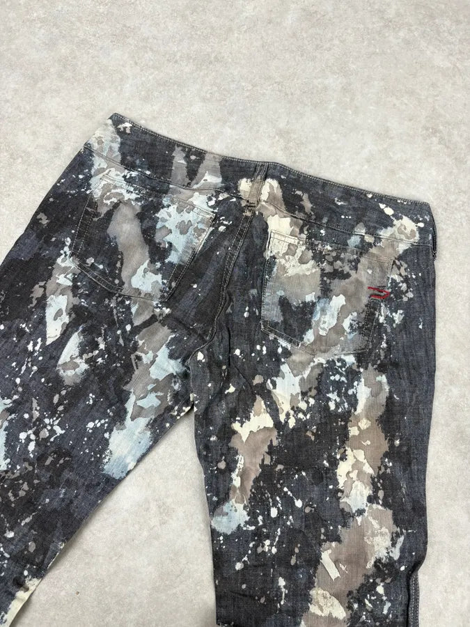 2000s Diesel Grey Painted Splash Abstract Pants sACFpMW 8