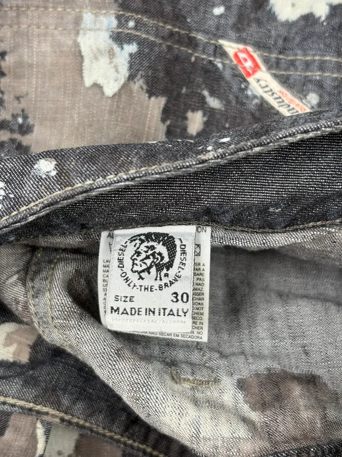 2000s Diesel Grey Painted Splash Abstract Pants sACFpMW 9