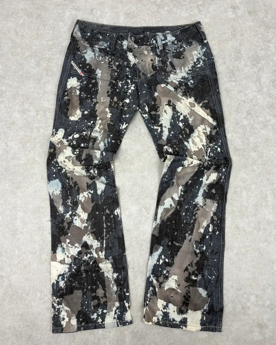 2000s Diesel Grey Painted Splash Abstract Pants sACFpMW 3