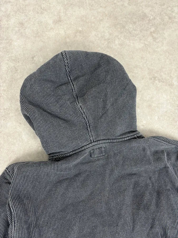 2000s Diesel Grey Striped Cozy Zip-up Hoodie EXyoXTc 4