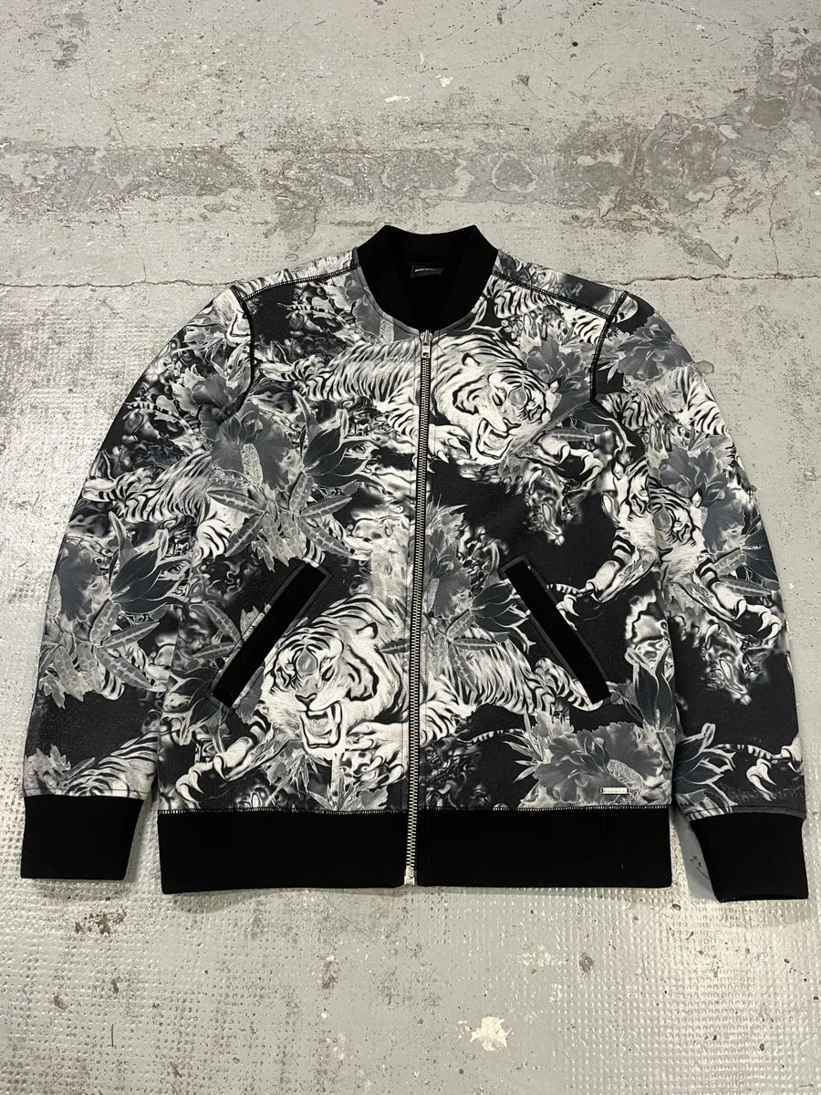 2000s Diesel Grey Tiger Bomber Jacket UxBBSZD 2