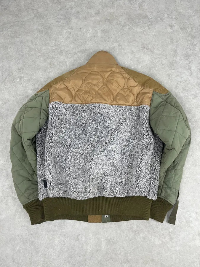 2010s Diesel Hybrid Army Faux Fur Bomber Jacket dxKIvPN 5