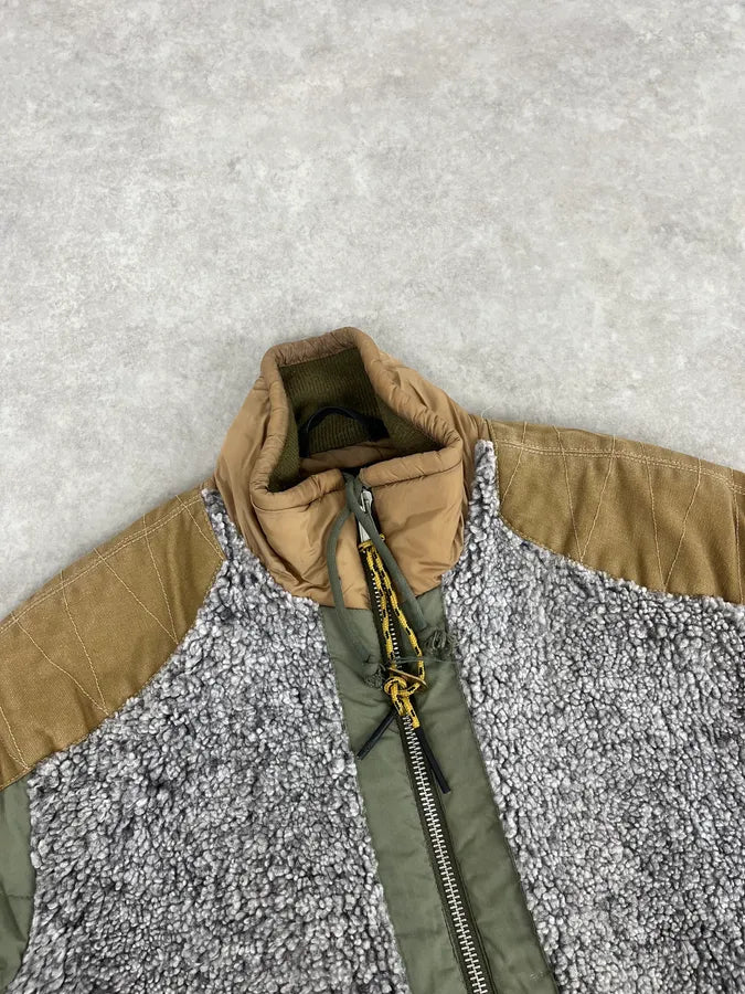 2010s Diesel Hybrid Army Faux Fur Bomber Jacket dxKIvPN 4