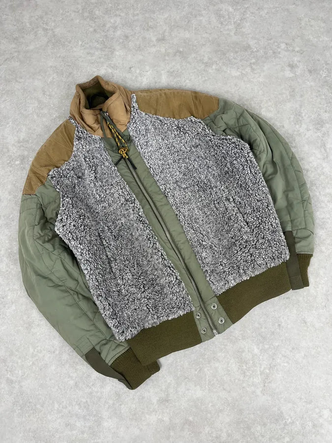 2010s Diesel Hybrid Army Faux Fur Bomber Jacket dxKIvPN 3