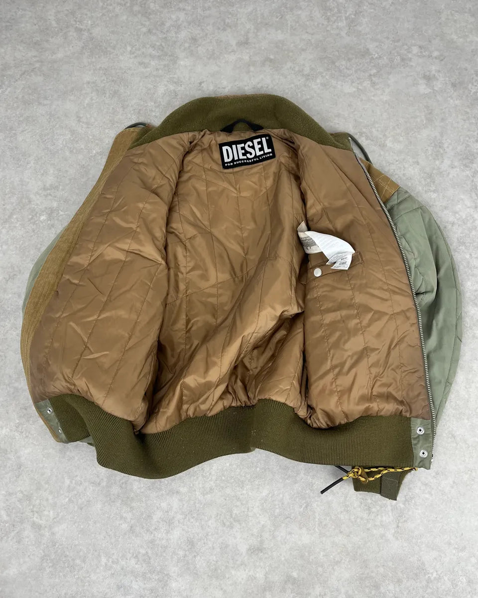 2010s Diesel Hybrid Army Faux Fur Bomber Jacket dxKIvPN 7