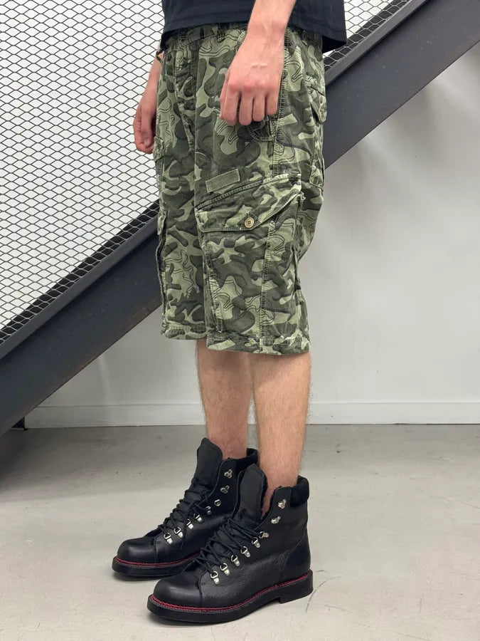 2000s Diesel Khaki Camo Cargo Shorts qTKuXmv 1
