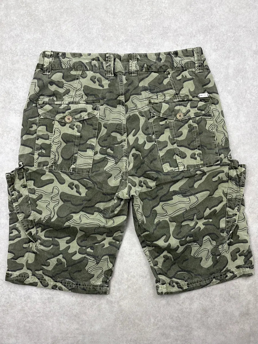 2000s Diesel Khaki Camo Cargo Shorts qTKuXmv 5