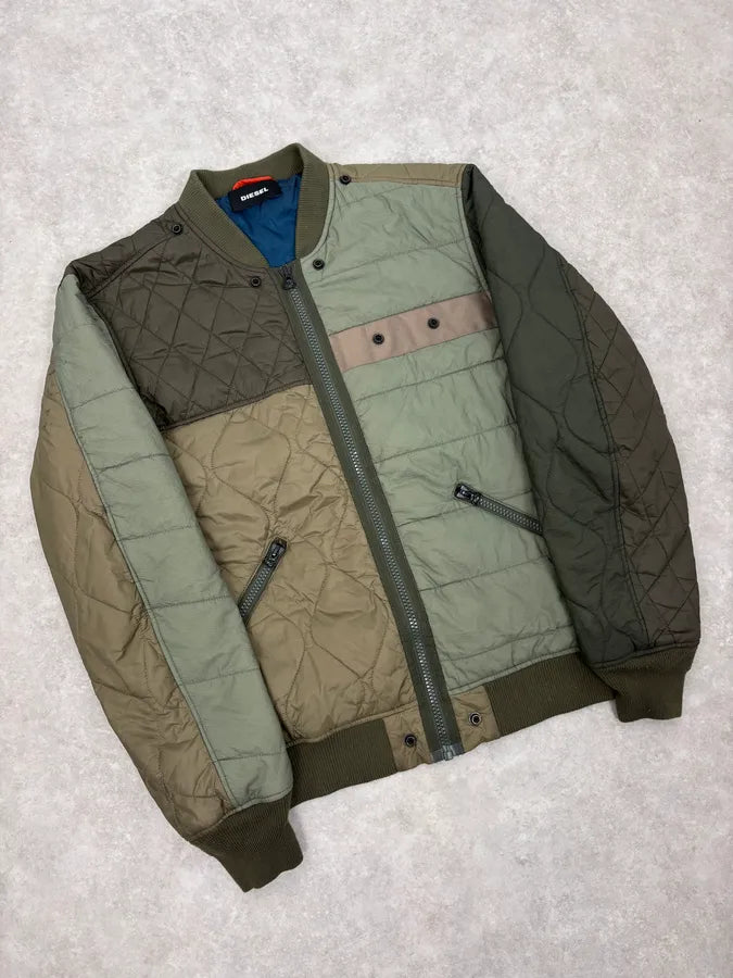2000s Diesel Khaki Deconstructed Puffer Bomber Jacket SpHCbTJ 3