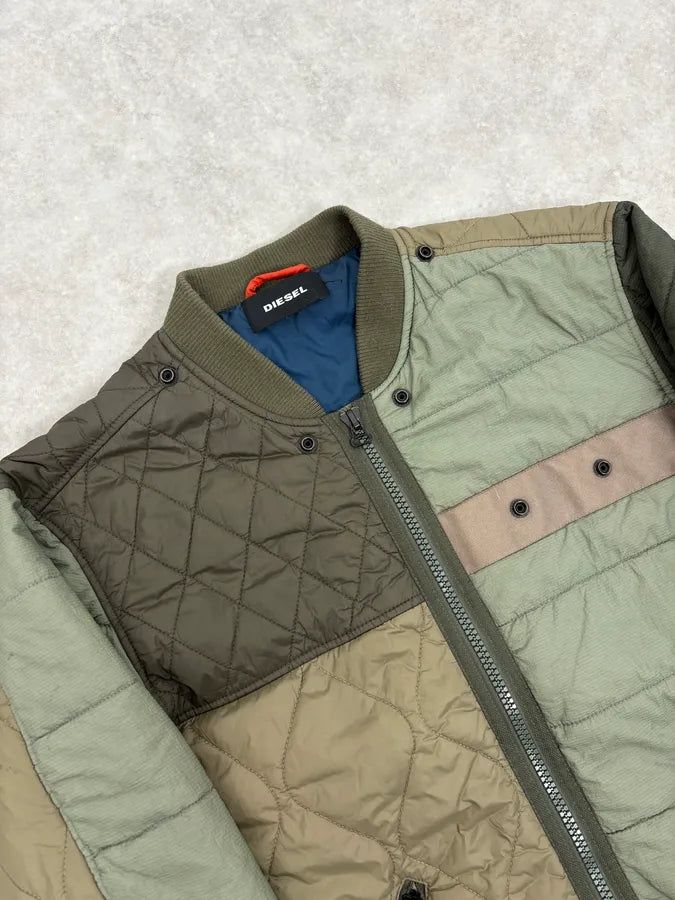 2000s Diesel Khaki Deconstructed Puffer Bomber Jacket SpHCbTJ 4