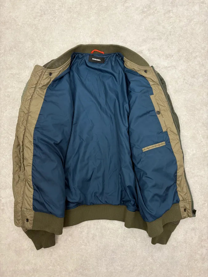 2000s Diesel Khaki Deconstructed Puffer Bomber Jacket SpHCbTJ 6