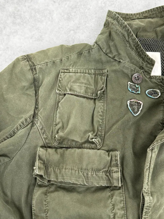 2000s Diesel Military Green Cargo Blazer Jacket ThyiwtC 8