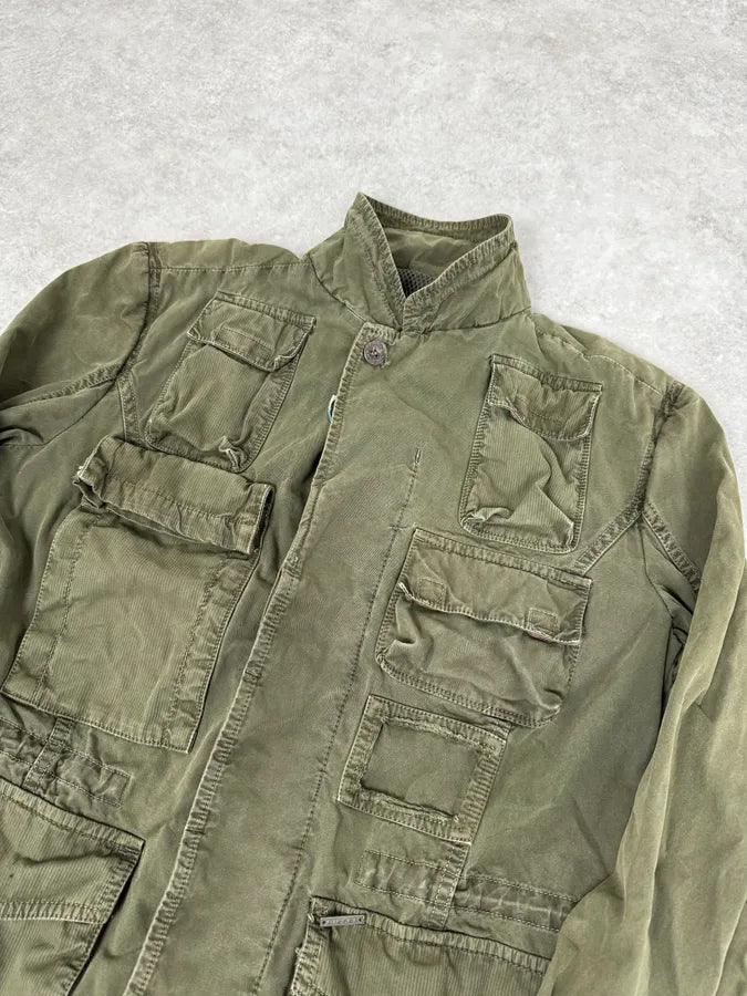 2000s Diesel Military Green Cargo Blazer Jacket ThyiwtC 4