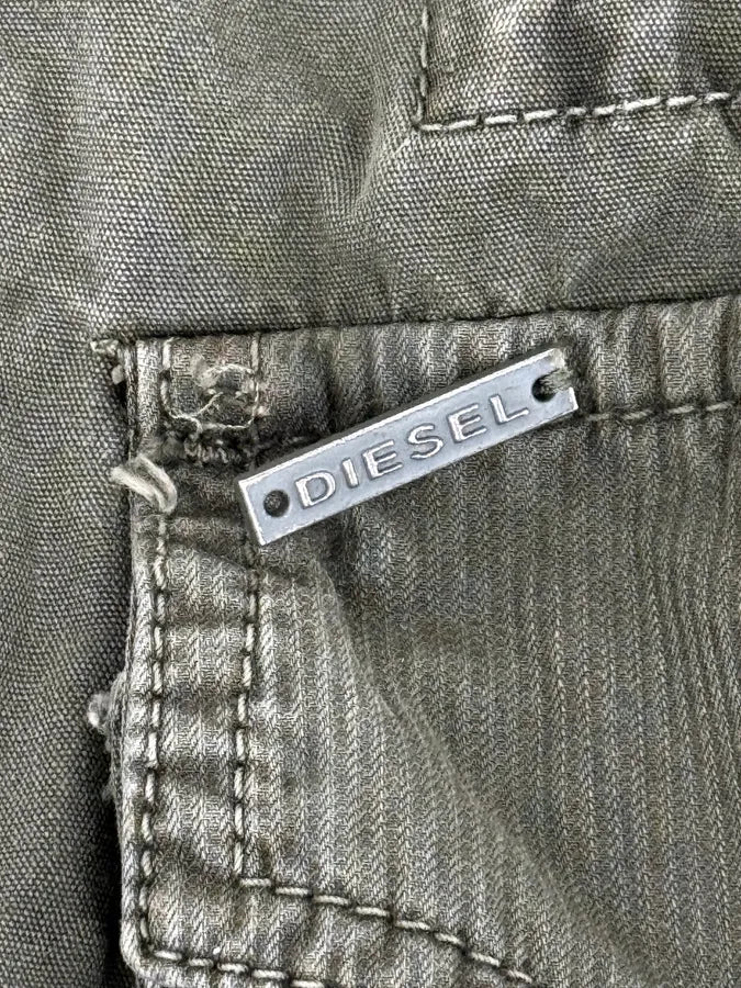 2000s Diesel Military Green Cargo Blazer Jacket ThyiwtC 11