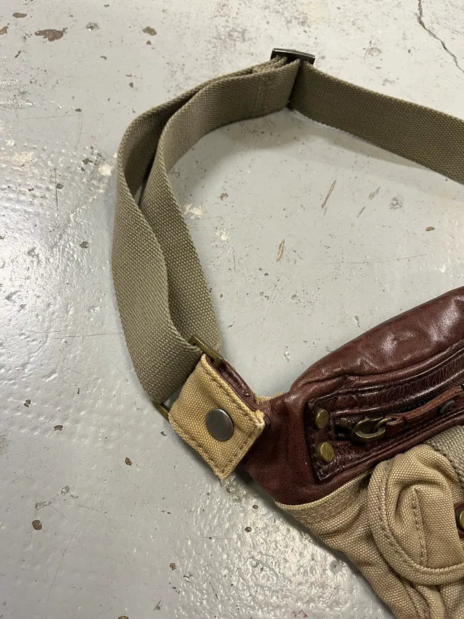 2000s Diesel Military Multi-Pocket Beige Waist Bag gKIoAzg 5
