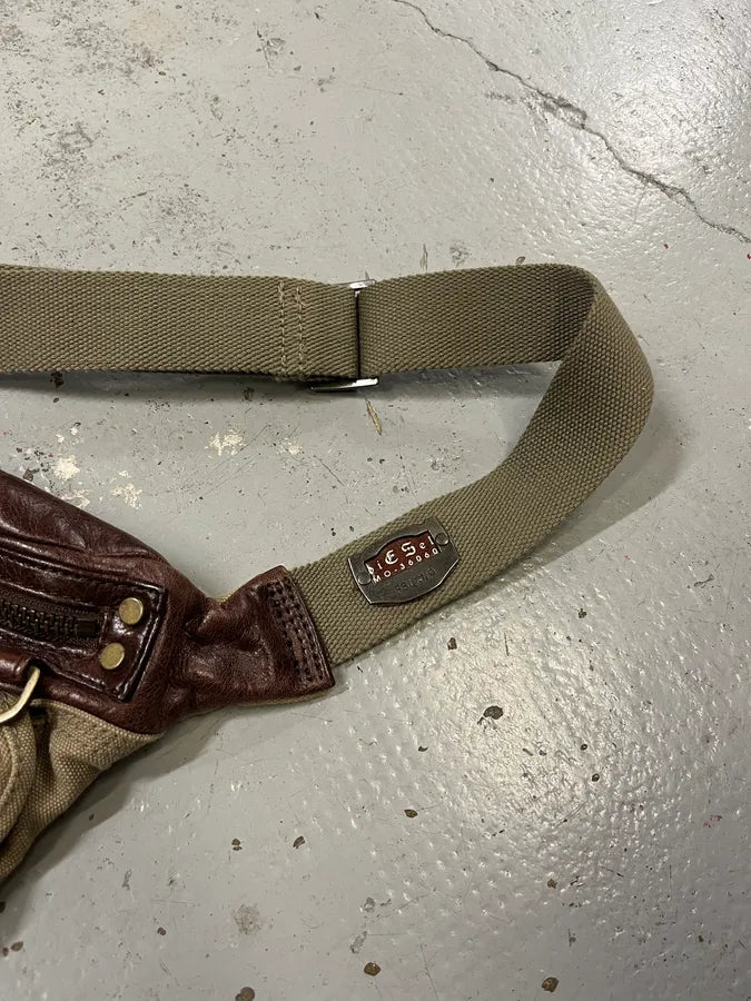 2000s Diesel Military Multi-Pocket Beige Waist Bag gKIoAzg 6