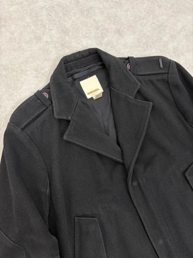 2000s Diesel Black Classy Caban Jacket gEAoeJP 4