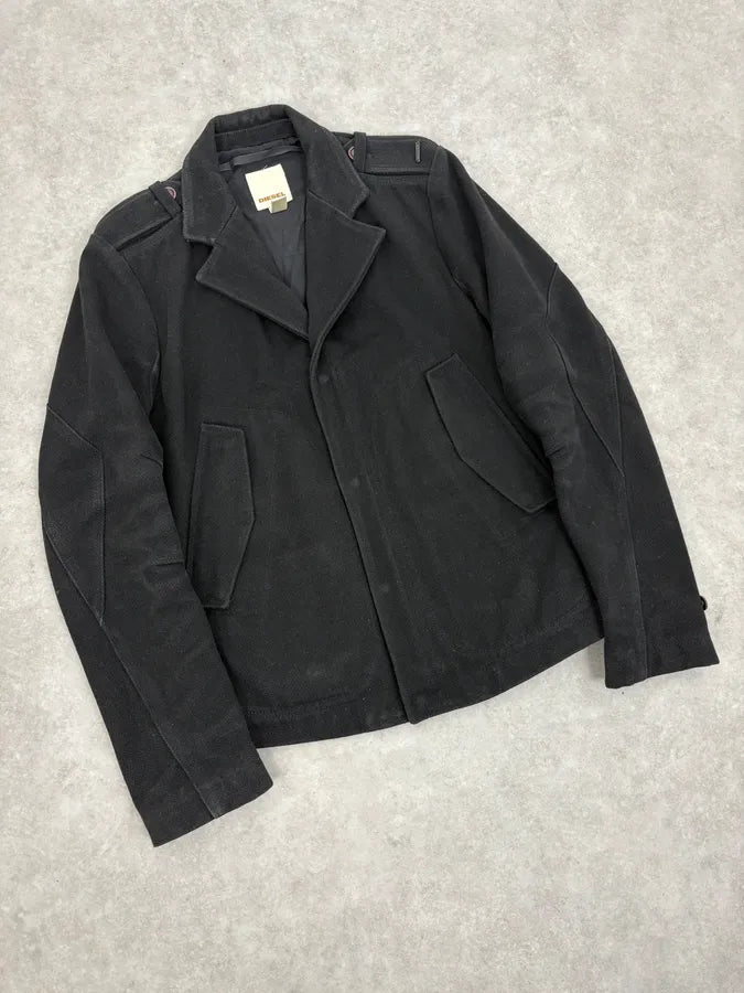 2000s Diesel Black Classy Caban Jacket gEAoeJP 3