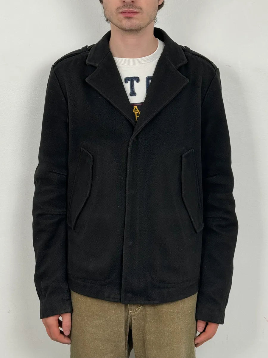 2000s Diesel Black Classy Caban Jacket gEAoeJP 1