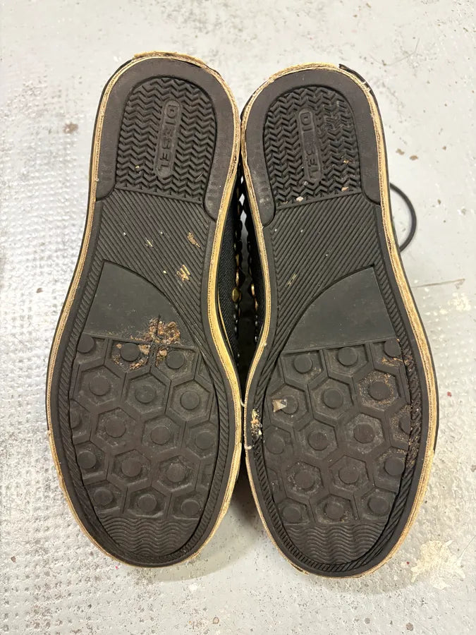 2000s Diesel Navy Denim Studded High Sneakers DwiHYDu 7