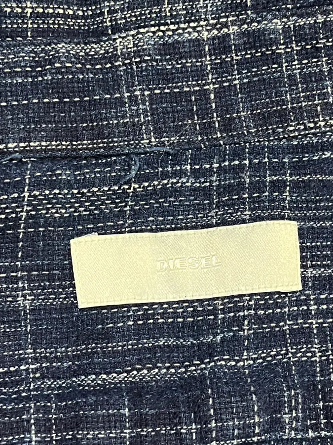 2000s Diesel Navy Lined Shirt ySSuhBz 8