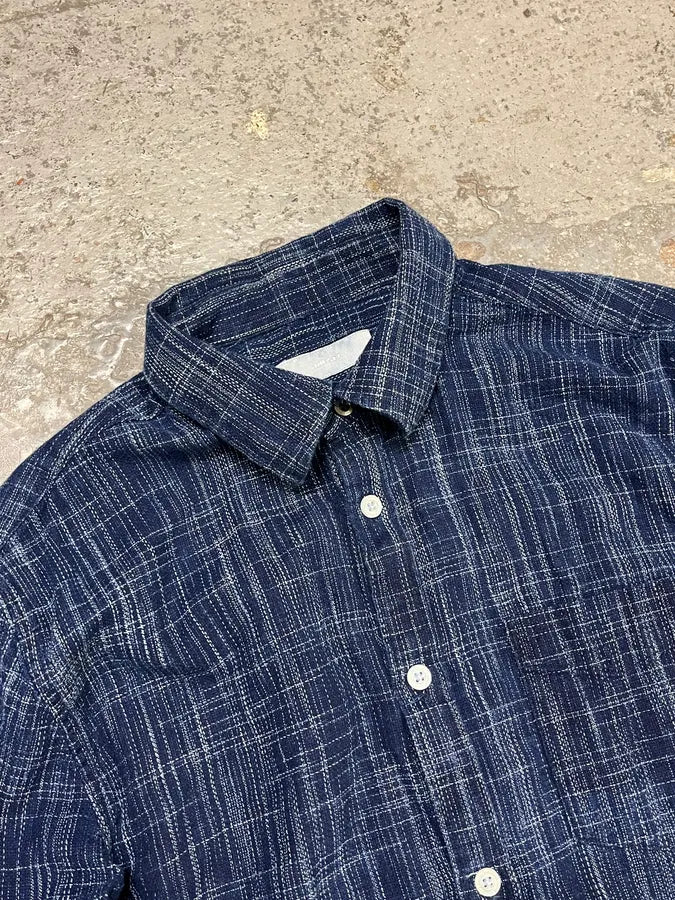 2000s Diesel Navy Lined Shirt ySSuhBz 4