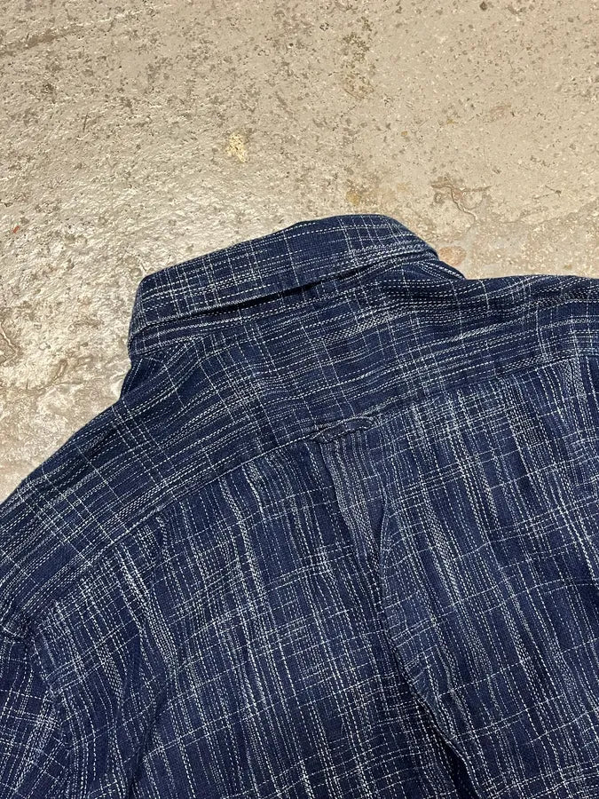2000s Diesel Navy Lined Shirt ySSuhBz 7