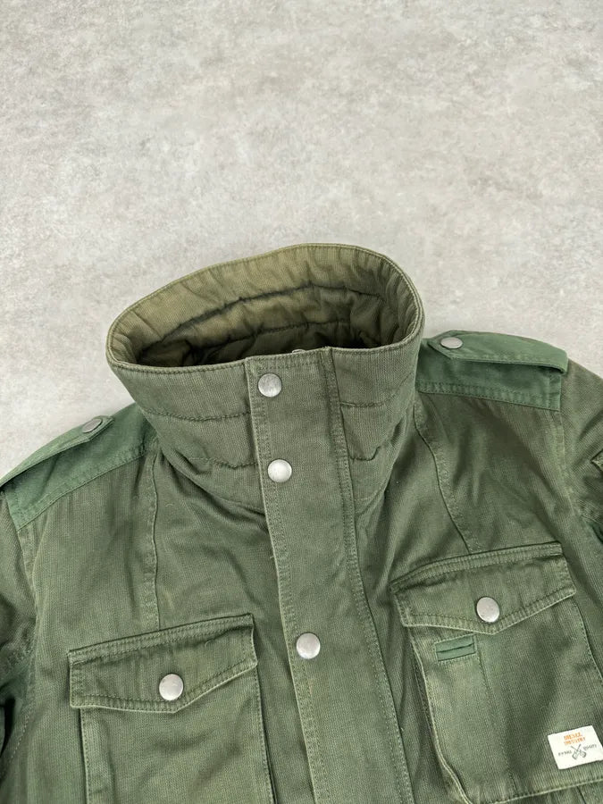 2000s Diesel Olive Multi-Pocket Military Cargo Jacket  pSXAKpw 3