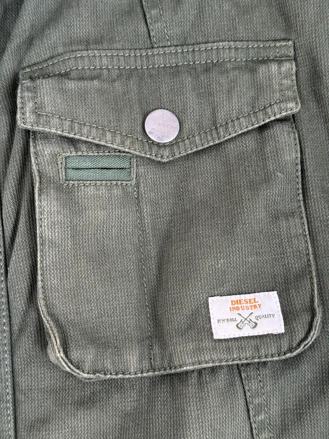 2000s Diesel Olive Multi-Pocket Military Cargo Jacket  pSXAKpw 8