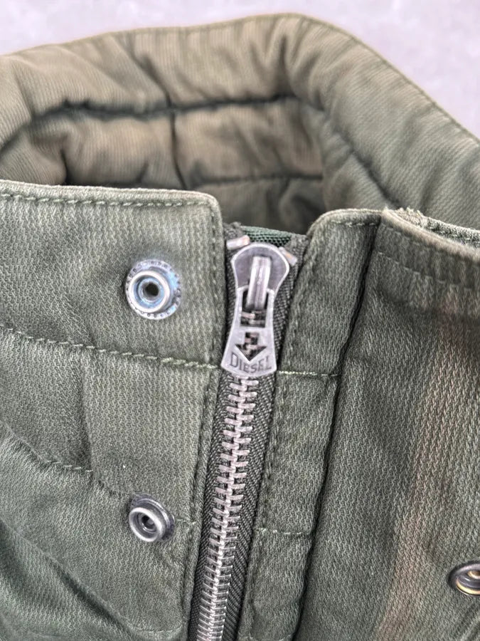 2000s Diesel Olive Multi-Pocket Military Cargo Jacket  pSXAKpw 7