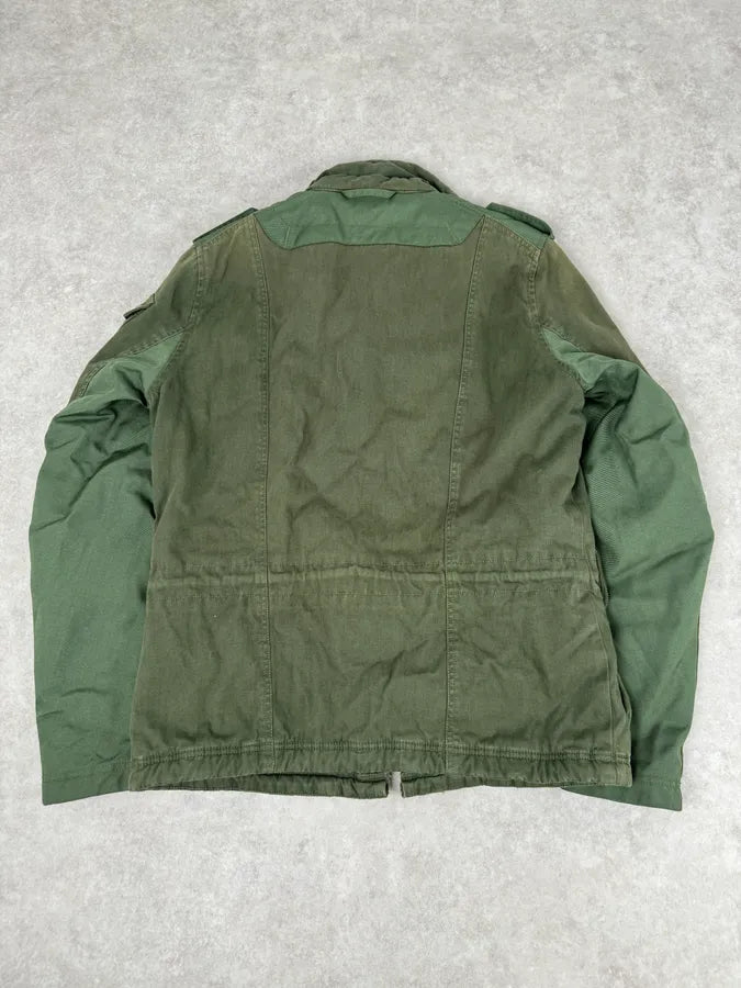2000s Diesel Olive Multi-Pocket Military Cargo Jacket  pSXAKpw 4