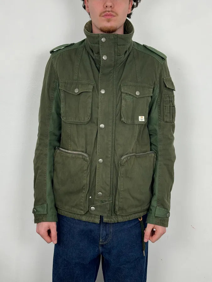 2000s Diesel Olive Multi-Pocket Military Cargo Jacket  pSXAKpw 1