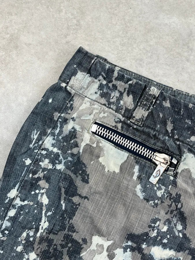 2000s Diesel Grey Tones Painted Denim Jeans RIAtZrg 9