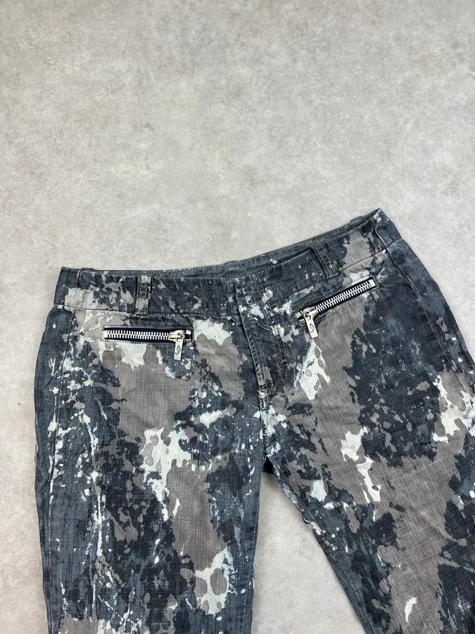 2000s Diesel Grey Tones Painted Denim Jeans RIAtZrg 6