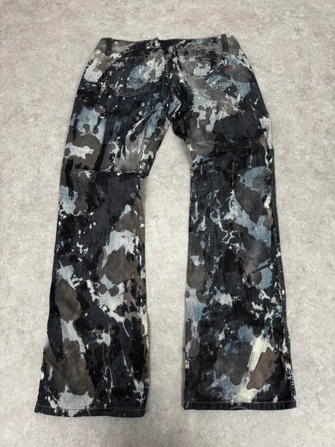 2000s Diesel Rust Splash Paint Blue Pants VcMlDHr 4