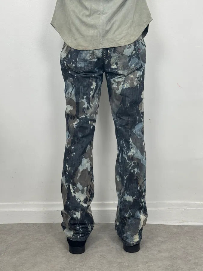 2000s Diesel Rust Splash Paint Blue Pants VcMlDHr 3