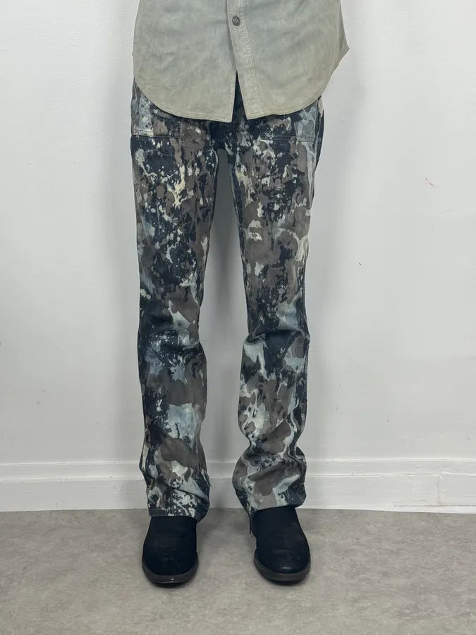 2000s Diesel Rust Splash Paint Blue Pants VcMlDHr 1