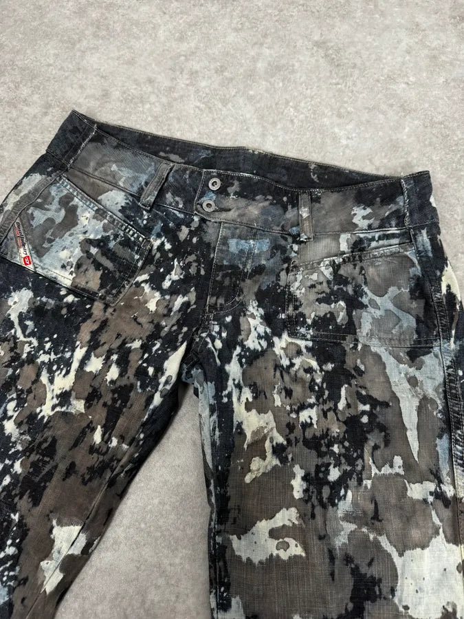 2000s Diesel Rust Splash Paint Blue Pants VcMlDHr 5