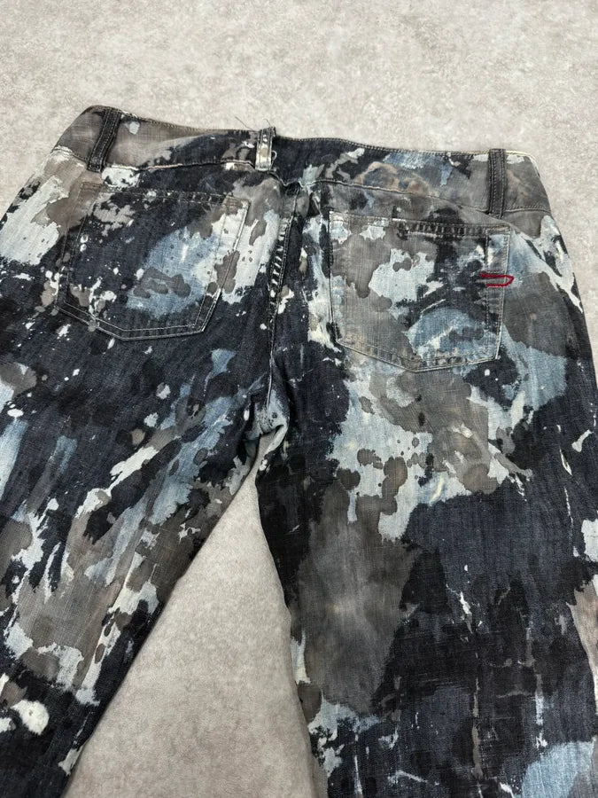 2000s Diesel Rust Splash Paint Blue Pants VcMlDHr 6