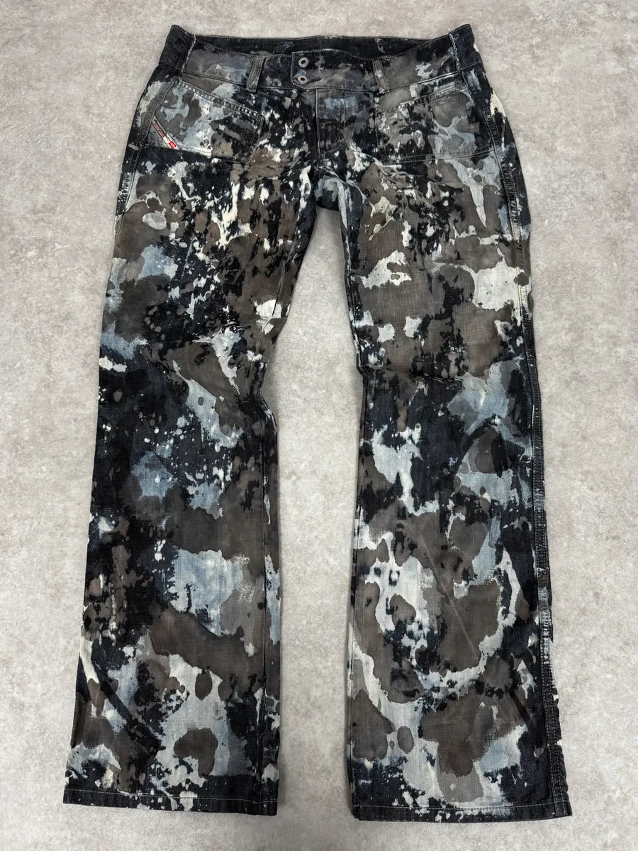 2000s Diesel Rust Splash Paint Blue Pants VcMlDHr 0